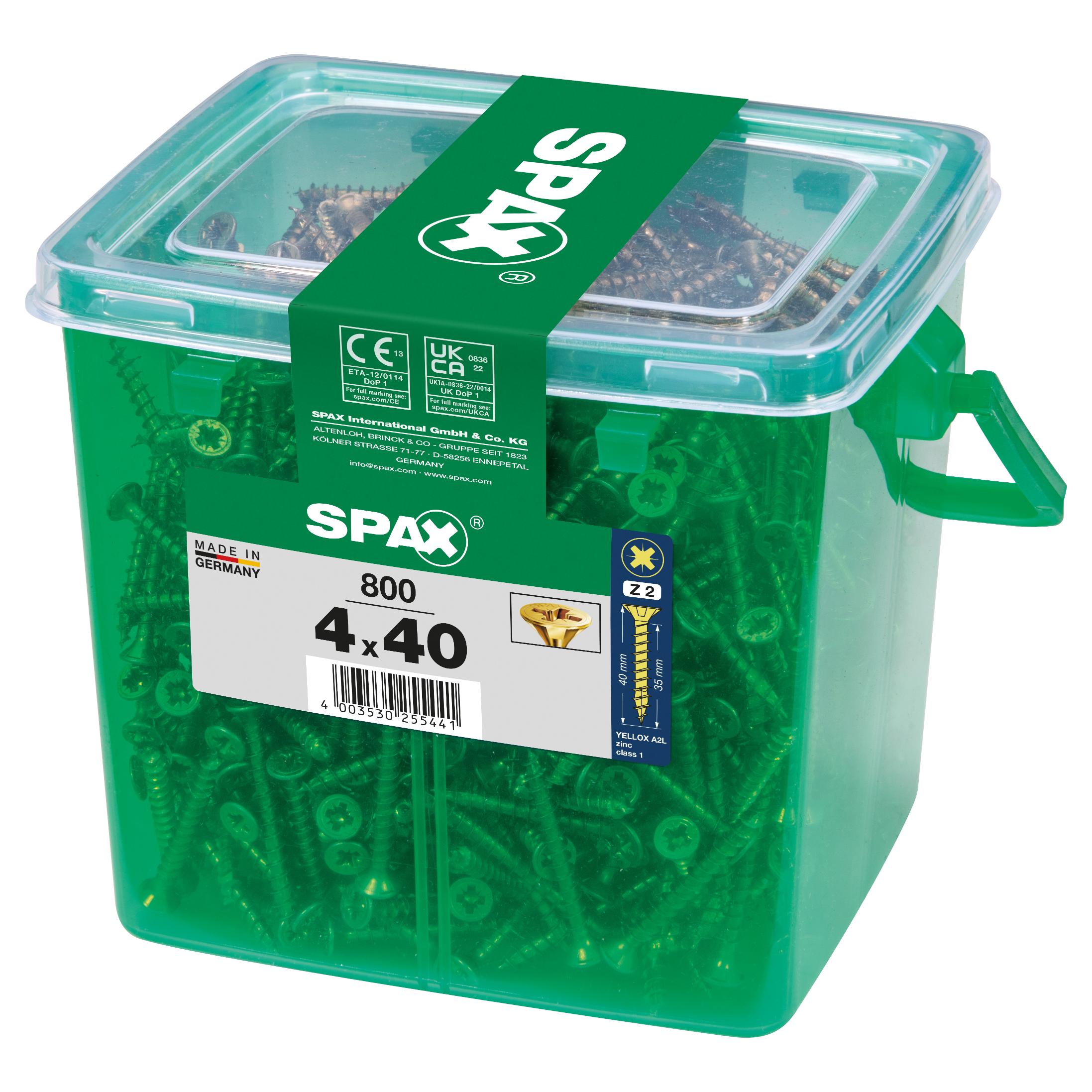 SPAX YELLOX Universal Screws Tubs - 4X40 (800)