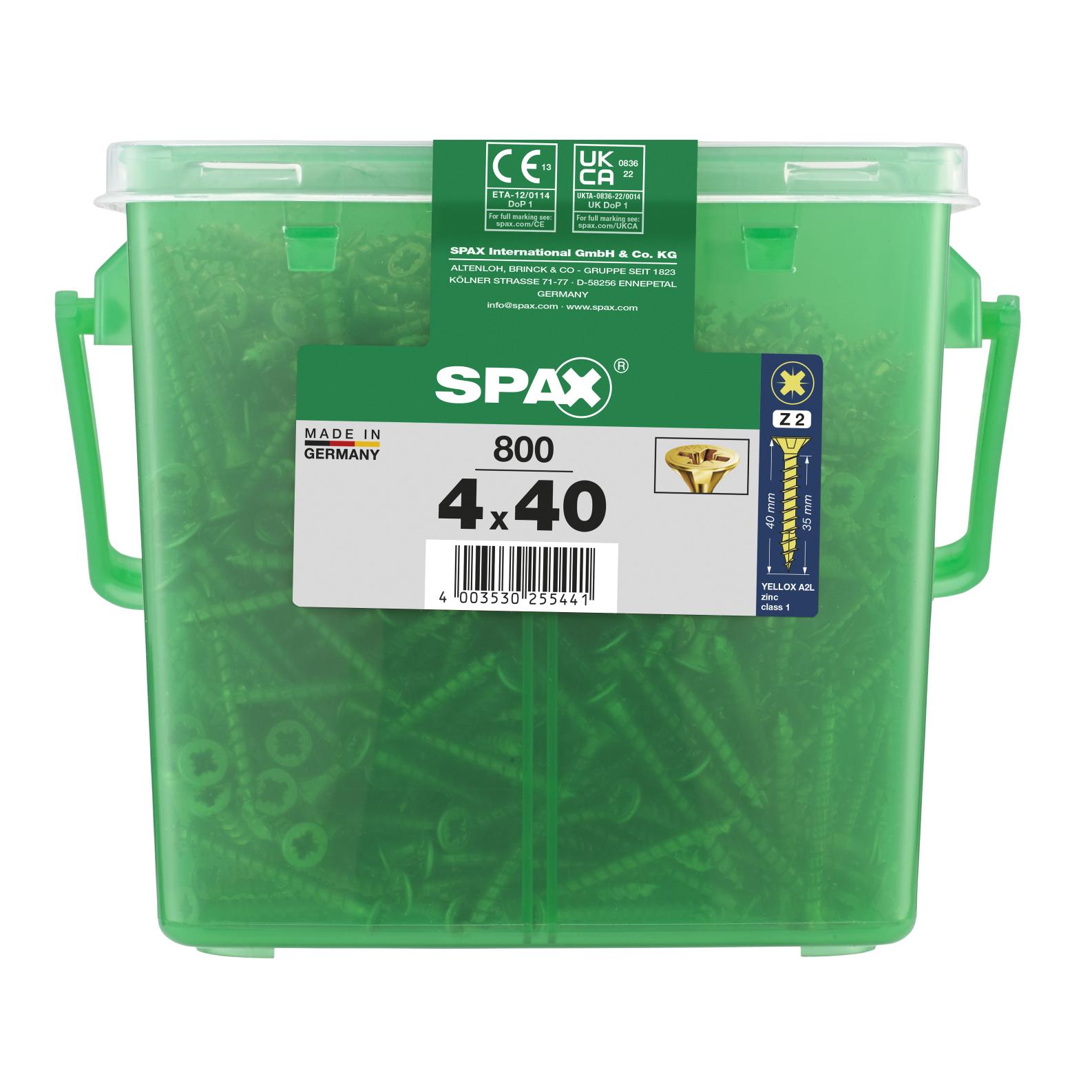 SPAX YELLOX Universal Screws Tubs - 4X40 (800)
